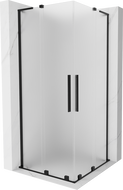Mexen Velar L Duo cabină de duș glisantă 90 x 90 cm, înghețată, neagră - 871-090-090-02-33-70