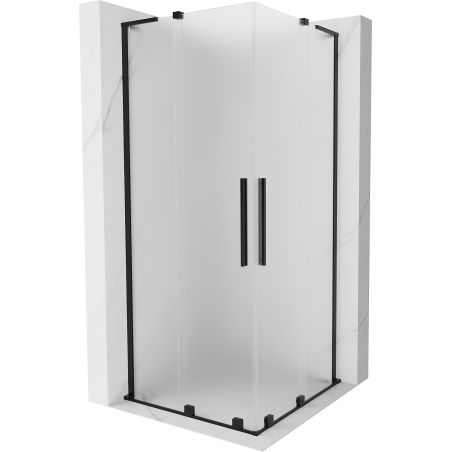 Mexen Velar L Duo cabină de duș glisantă 100 x 100 cm, mată, neagră - 871-100-100-02-33-70