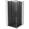 Mexen Velar L Duo cabină de duș glisantă 80 x 80 cm, grafit, neagră - 871-080-080-02-43-70