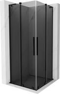 Mexen Velar L Cabină de duș Duo glisantă 80 x 80 cm, grafit, neagră - 871-080-080-02-43-70