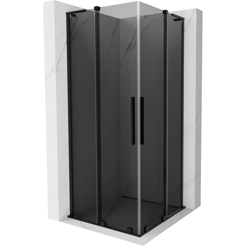 Cabină de duș glisantă Mexen Velar L Duo 90 x 90 cm, grafit, negru - 871-090-090-02-43-70