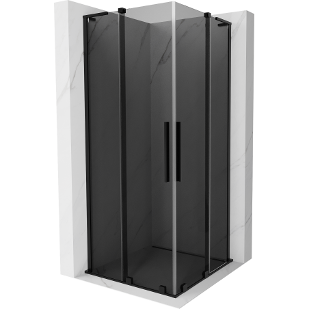 Cabină de duș glisantă Mexen Velar L Duo 90 x 90 cm, grafit, negru - 871-090-090-02-43-70