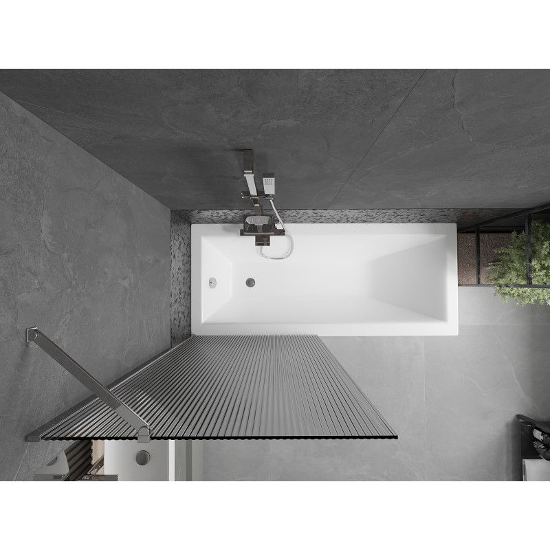 Mexen Next paravan de baie 1-canat 80 x 150 cm, dungi, crom - 895-080-000-00-09-01