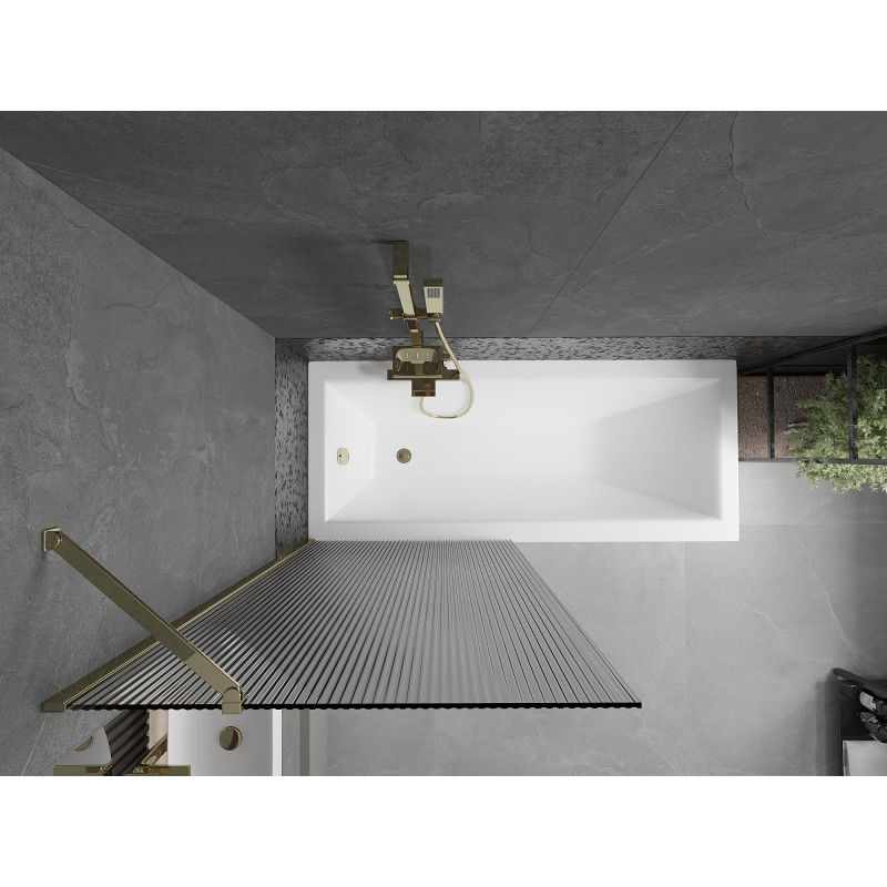 Mexen Next egyajtós fürdőkád paraván 80 x 150 cm, csíkos, arany - 895-080-000-00-09-50