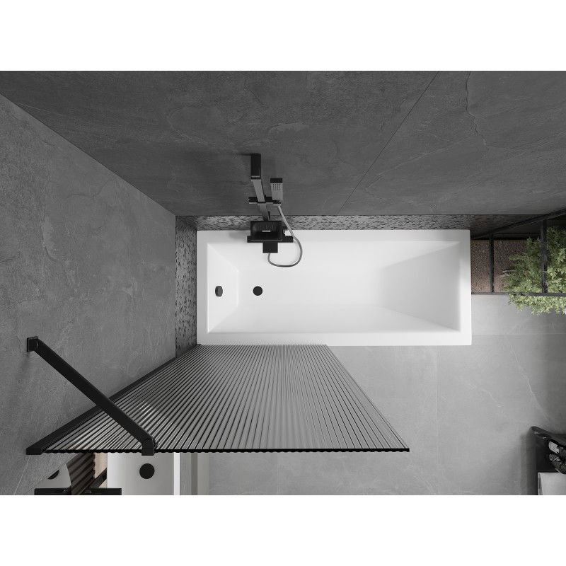 Mexen Next paravan cadă 1-canat 80 x 150 cm, dungi, negru - 895-080-000-00-09-70