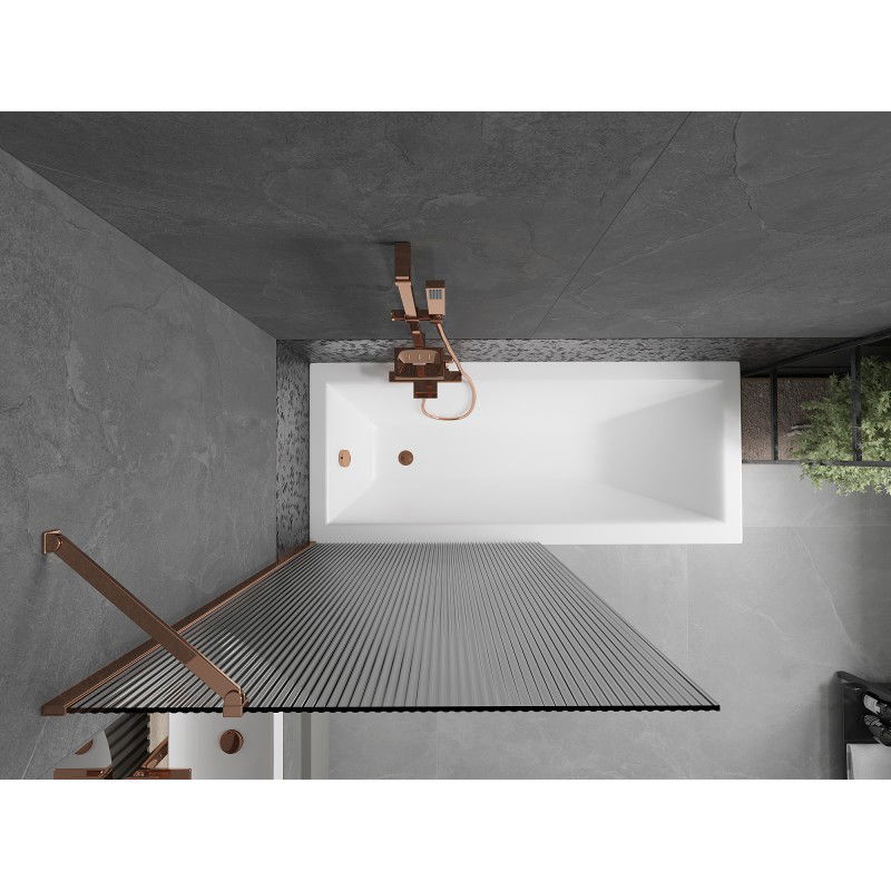 Mexen Next paravan cadă 1-panou 90 x 150 cm, dungi, aur roz - 895-090-000-00-09-60