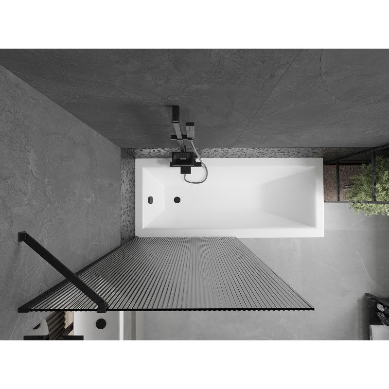 Mexen Next fürdőkád paraván 1-szárnyú 90 x 150 cm, csíkos, fekete - 895-090-000-00-09-70