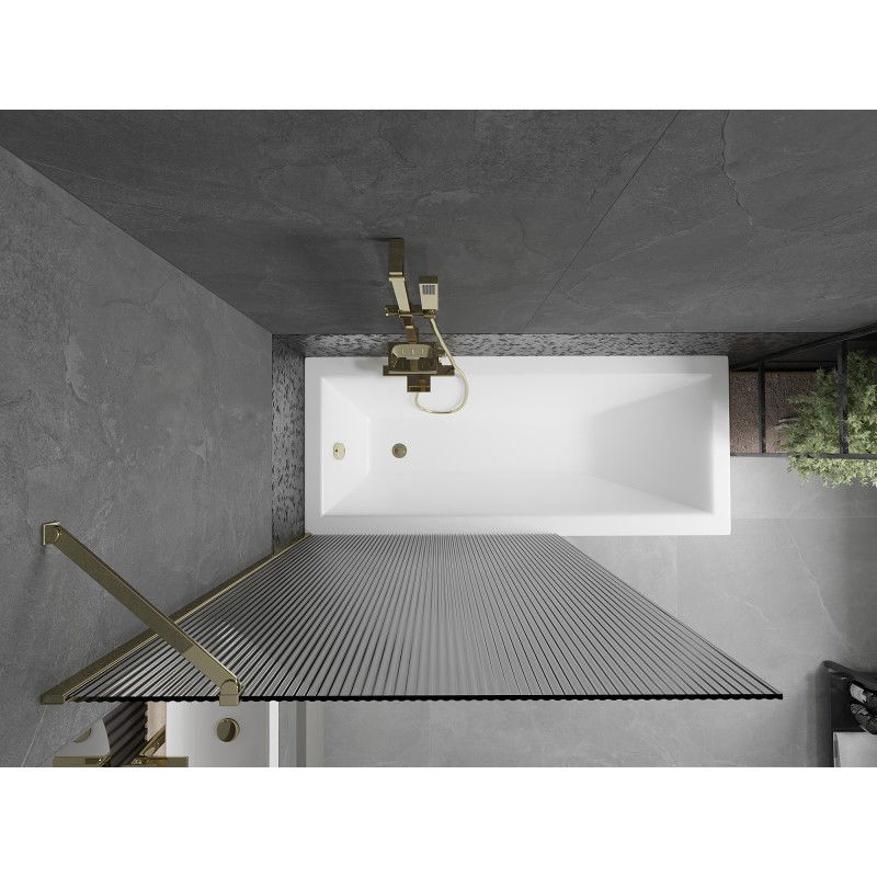 Mexen Next paravan de baie 1-panou 100 x 150 cm, dungi, auriu - 895-100-000-00-09-50