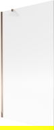 Mexen Next paravan de baie 1-panou 100 x 150 cm, dungi, aur roz - 895-100-000-00-09-60
