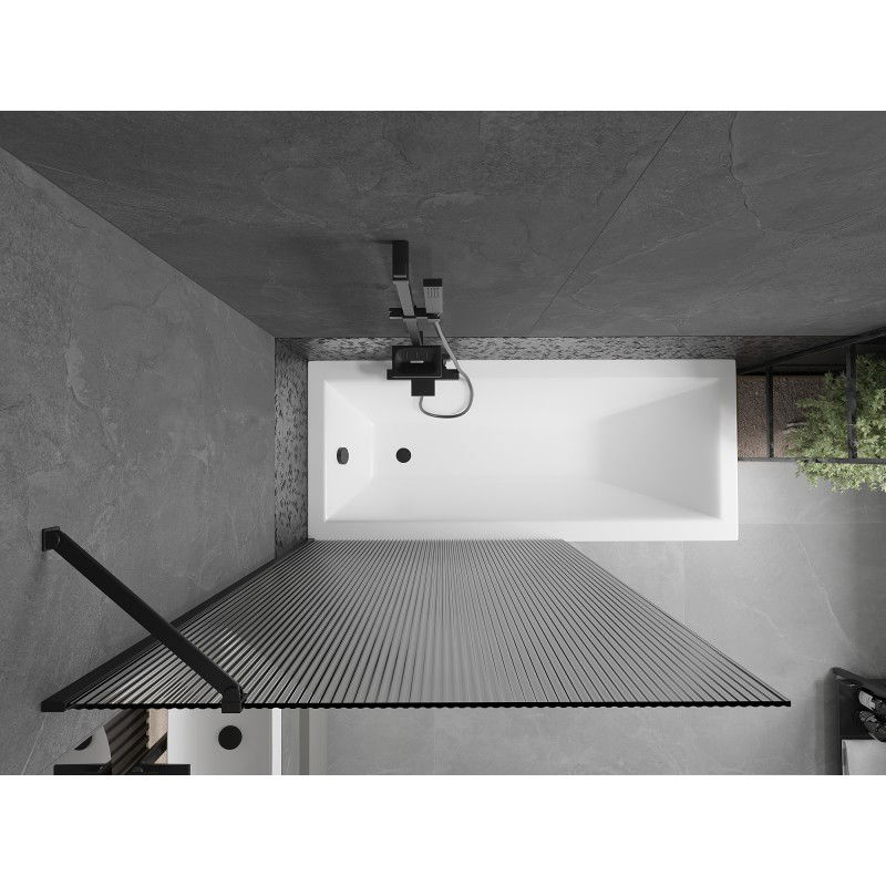 Mexen Next panou paravan pentru baie cu 1 canat 100 x 150 cm, dungi, negru - 895-100-000-00-09-70