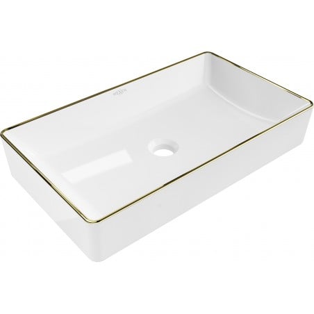 Mexen Nadia lavoar de baie pe blat 62 x 35 cm, alb/auriu margine - 21616005