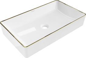 Mexen Nadia lavoar de baie pe blat 62 x 35 cm, alb/auriu margine - 21616005