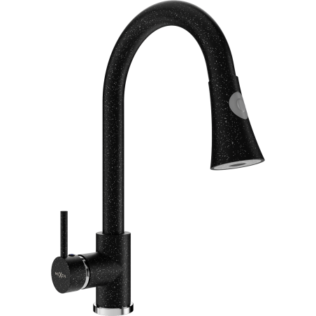 Mexen Elia baterie de bucătărie, neagră cu stropi - 670101-76