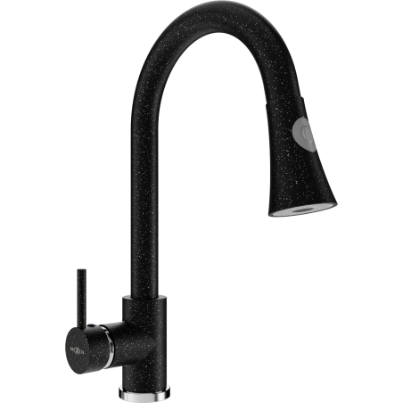 Mexen Elia baterie de bucătărie, Negru cu picățele - 670101-76