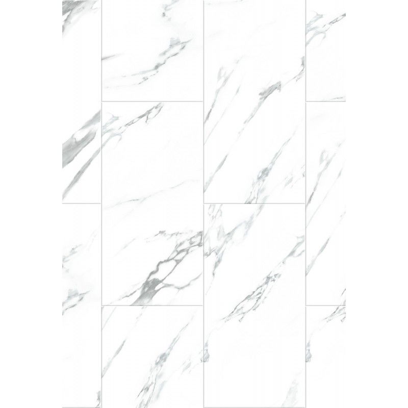 Mexen Glacier White SPC 6,5 mm vinil panel minta, IXPE 1,5 mm, 4 V-Fuga, Jazz White - F1151-S