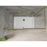 Mexen Omega 140 x 70 cm-es csúsztatható zuhanykabin, átlátszó, arany + Flat tálca - 825-140-070-50-00-4010