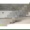 Mexen Omega tolóajtós zuhanykabin 140 x 70 cm, Átlátszó, Arany + zuhanytálca Flat - 825-140-070-50-00-4010