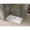 Mexen Omega cabină de duș extensibilă 140 x 70 cm, transparent, Aurie + cadă de duș Flat - 825-140-070-50-00-4010