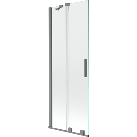 Mexen Velar kétszárnyú toló zuhanyfal 75 x 150 cm, átlátszó, gun metal - 896-075-000-01-95