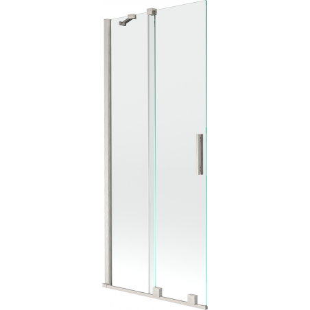 Mexen Velar kétszárnyú, eltolható fürdőszobai paraván 80 x 150 cm, átlátszó, kefélt nikkel - 896-080-000-01-97