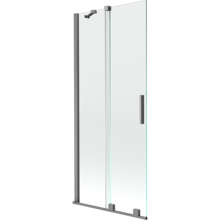 Mexen Velar kétszárnyú, 85 x 150 cm-es zuhanyparaván, átlátszó, gun metal - 896-085-000-01-95