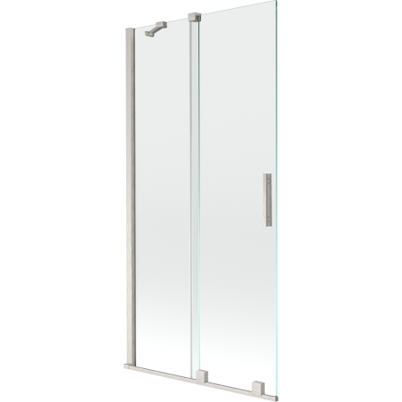 Mexen Velar kádparaván 2 szárnyú tolóajtós 95 x 150 cm, átlátszó, kefélt nikkel - 896-095-000-01-97