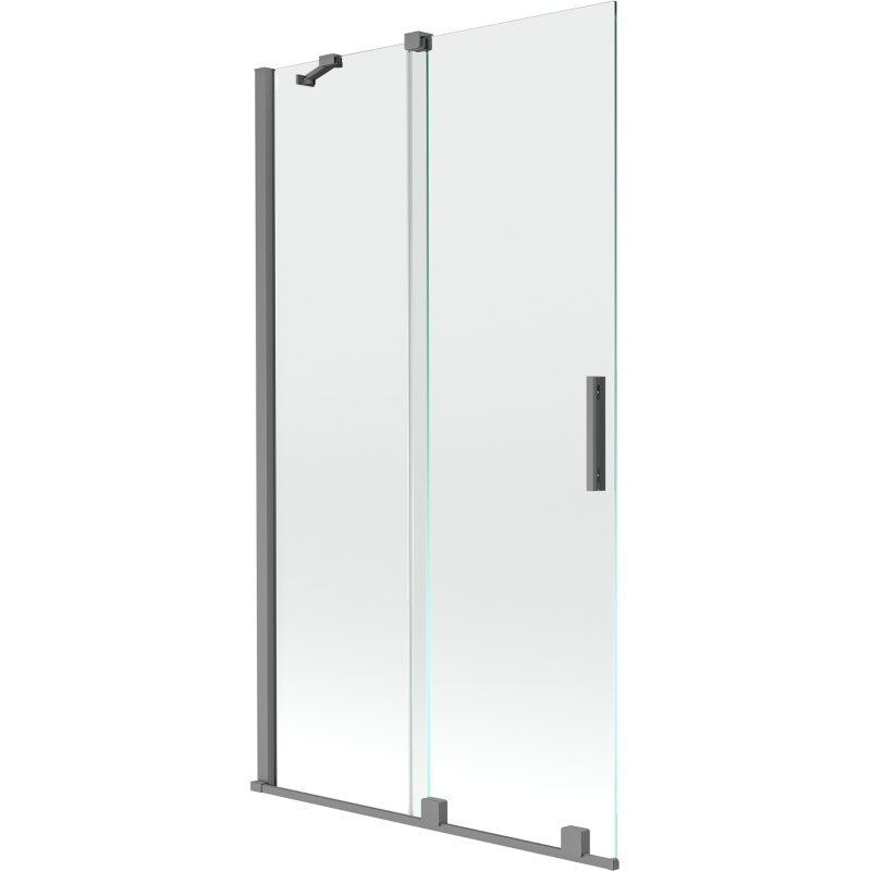 Mexen Velar paravan pentru cadă de baie cu 2 aripi, culisant 100 x 150 cm, transparent, gun metal - 896-100-000-01-95