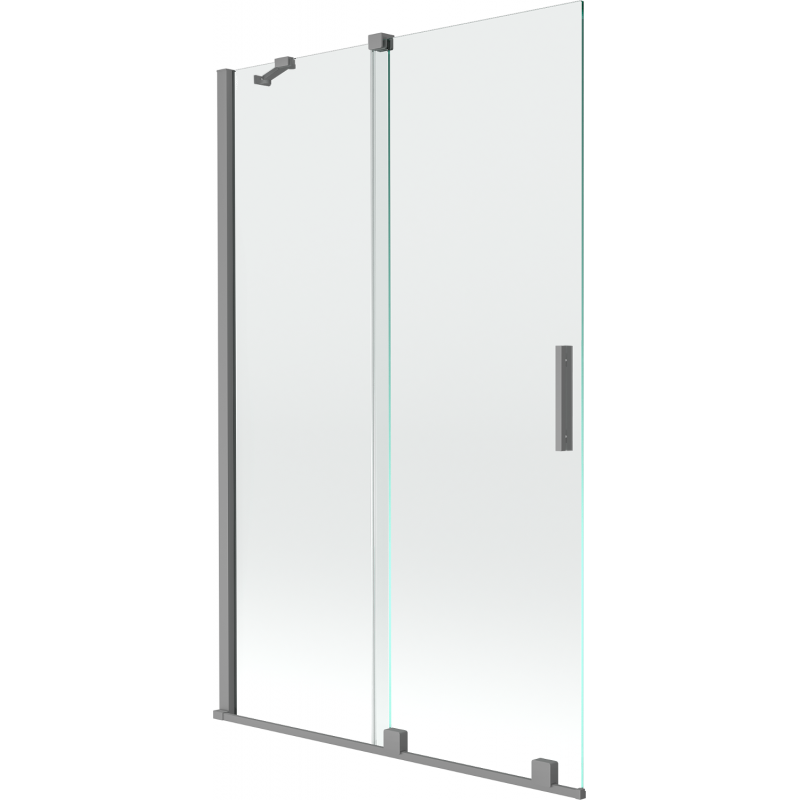 Paravan cadă Mexen Velar cu 2 uși glisante 110 x 150 cm, transparent, gun metal - 896-110-000-01-95
