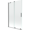 Paravan cadă Mexen Velar cu 2 uși glisante 110 x 150 cm, transparent, gun metal - 896-110-000-01-95