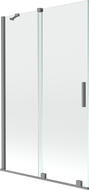 Paravan cadă Mexen Velar cu 2 uși glisante 110 x 150 cm, transparent, gun metal - 896-110-000-01-95