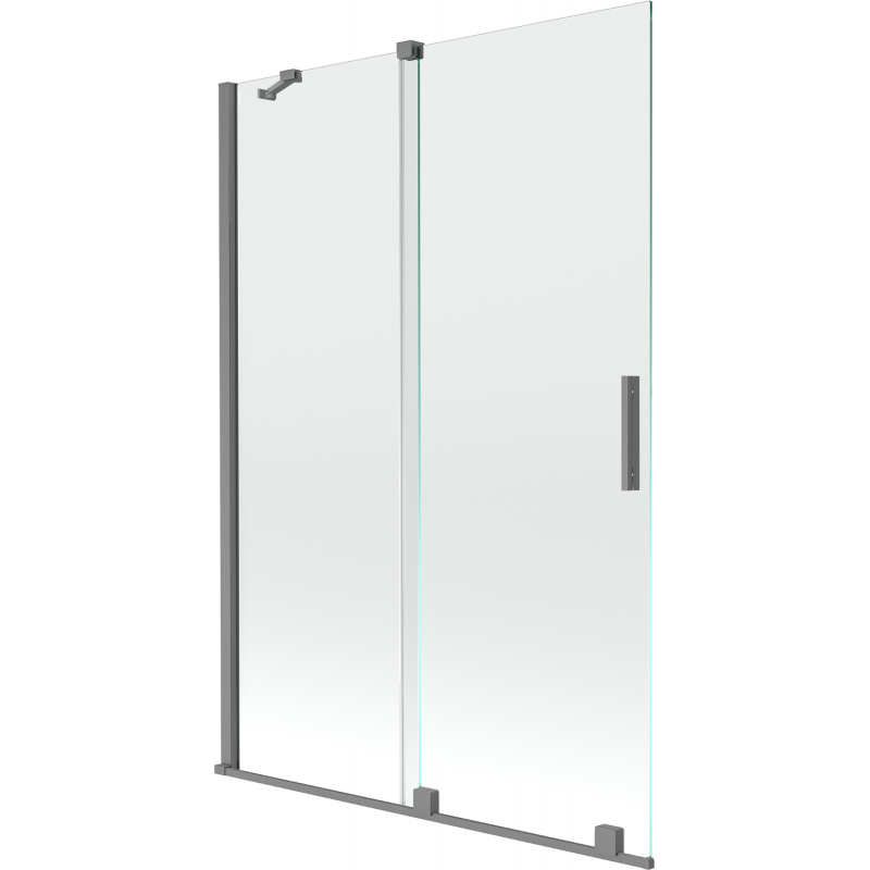 Mexen Velar 2-szárnyú tolós zuhanyfal 120 x 150 cm, átlátszó, gun metal - 896-120-000-01-95