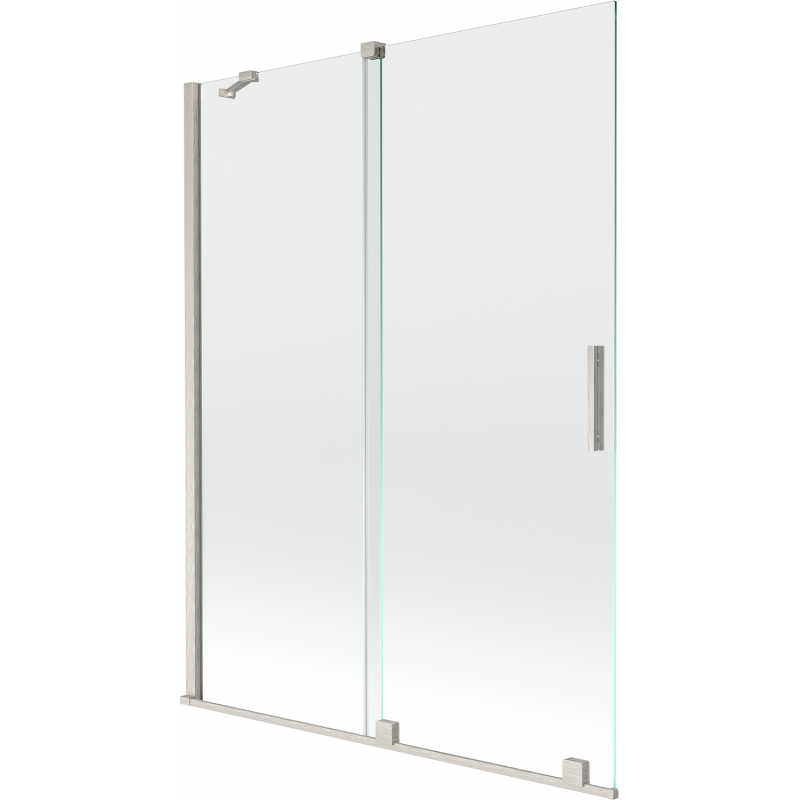 Mexen Velar kádparaván 2-szárnyú tolóajtó 130 x 150 cm, átlátszó, csiszolt nikkel - 896-130-000-01-97