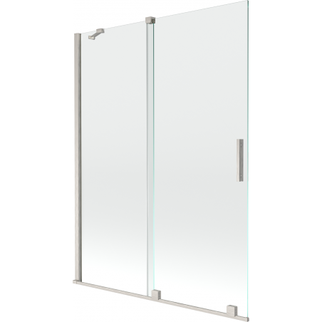Mexen Velar kádparaván 2-szárnyú tolóajtó 130 x 150 cm, átlátszó, csiszolt nikkel - 896-130-000-01-97