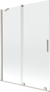 Paravan cadă glisant Mexen Velar cu 2 canaturi 130 x 150 cm, transparent, nichel periat - 896-130-000-01-97