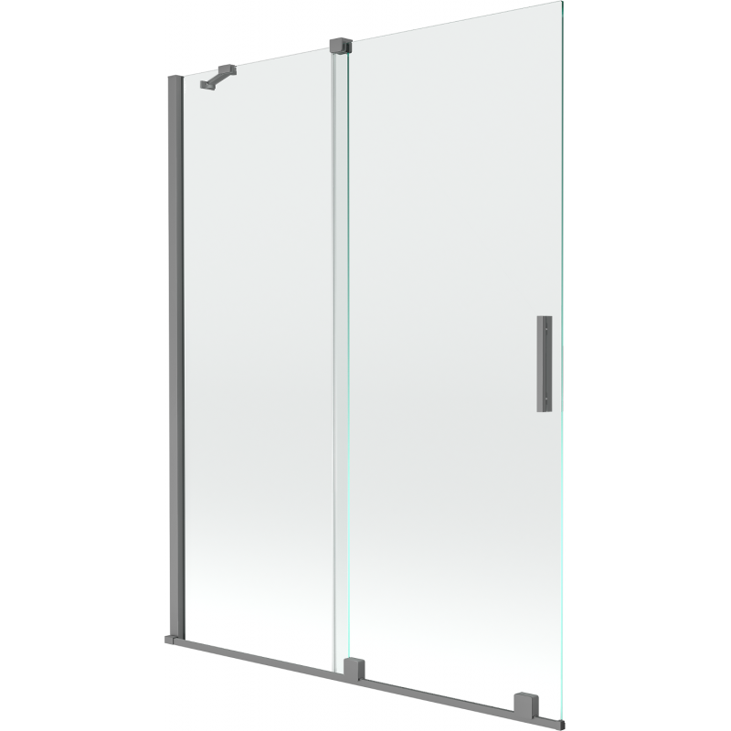 Mexen Velar 2-részes, tolóajtós zuhanyfal 130 x 150 cm, átlátszó, gun metal - 896-130-000-01-95