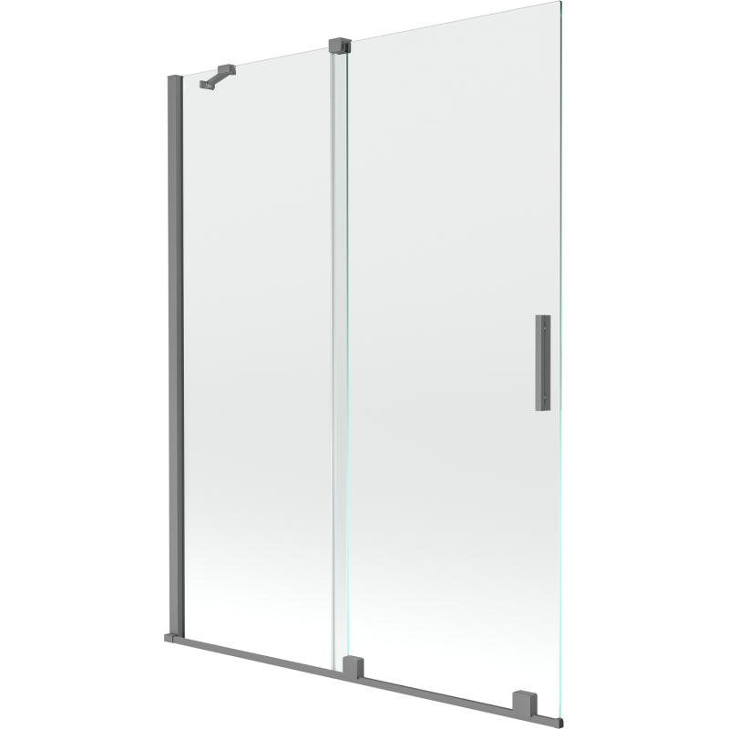 Mexen Velar paravan cadă 2 canate culisante 130 x 150 cm, transparent, gun metal - 896-130-000-01-95