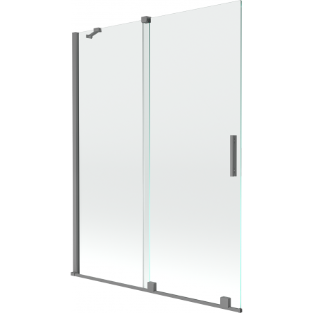 Mexen Velar 2-részes, tolóajtós zuhanyfal 130 x 150 cm, átlátszó, gun metal - 896-130-000-01-95