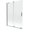 Mexen Velar 2-részes, tolóajtós zuhanyfal 130 x 150 cm, átlátszó, gun metal - 896-130-000-01-95