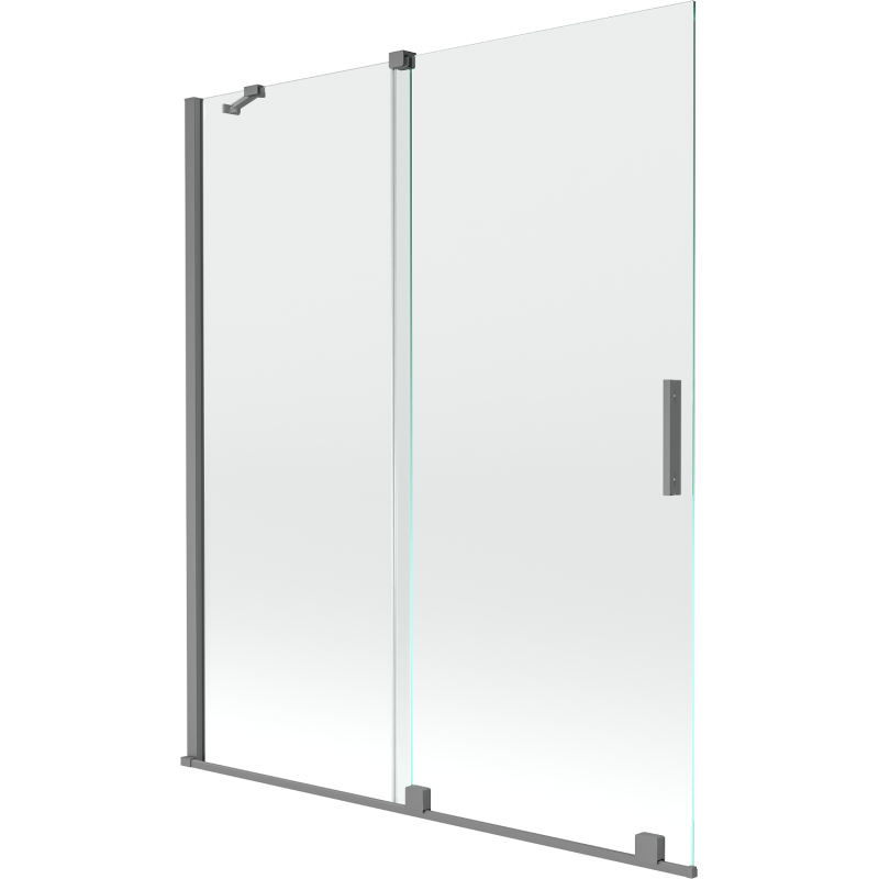 Mexen Velar paravan de cadă, 2 uși culisante, 140 x 150 cm, transparent, gun metal - 896-140-000-01-95