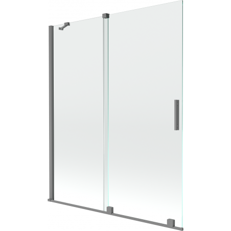 Mexen Velar 2-szárnyú toló fürdőkád paraván 140 x 150 cm, átlátszó, sötétszürke - 896-140-000-01-95
