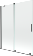 Mexen Velar paravan de cadă 2-panouri glisante 140 x 150 cm, transparent, gun metal - 896-140-000-01-95