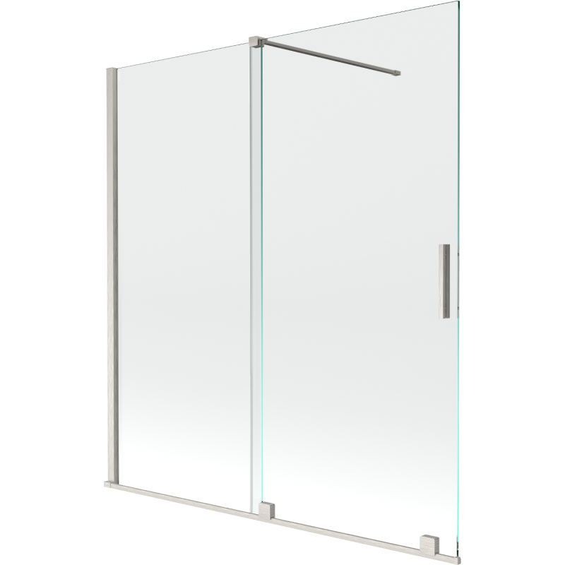 Paravan cadă Mexen Velar cu 2 panouri glisante 150 x 150 cm, transparent, nichel periat - 896-150-000-01-97