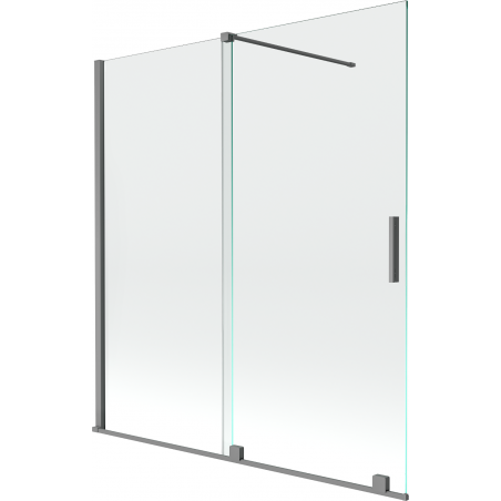 Mexen Velar paravan cadă de baie cu 2 aripi culisante 150 x 150 cm, transparent, gun metal - 896-150-000-01-95