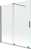 Mexen Velar paravan de baie, 2 panouri glisante 150 x 150 cm, transparent, gun metal - 896-150-000-01-95