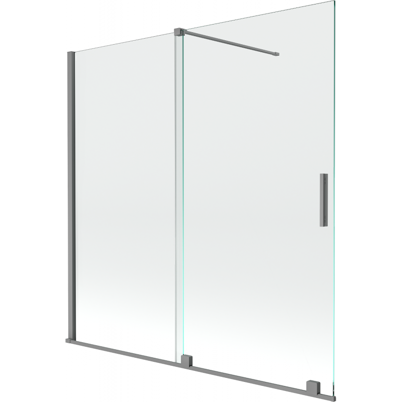 Mexen Velar kétszárnyú toló zuhanykabin, 160 x 150 cm, átlátszó, gun metal - 896-160-000-01-95