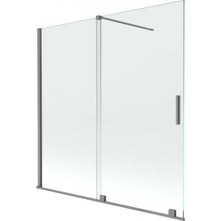 Mexen Velar kétszárnyú toló zuhanykabin, 160 x 150 cm, átlátszó, gun metal - 896-160-000-01-95