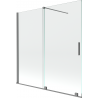 Mexen Velar paravan pentru cadă, 2 panouri culisante, 160 x 150 cm, transparent, gun metal - 896-160-000-01-95