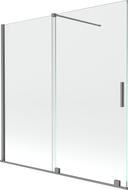 Mexen Velar paravan pentru cadă, 2 panouri culisante, 160 x 150 cm, transparent, gun metal - 896-160-000-01-95