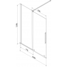 Mexen Velar paravan pentru cadă, 2 panouri culisante, 160 x 150 cm, transparent, gun metal - 896-160-000-01-95