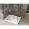 Mexen Omega tolóajtós zuhanykabin 140 x 100 cm, átlátszó, arany + Flat zuhanytálca - 825-140-100-50-00-4010